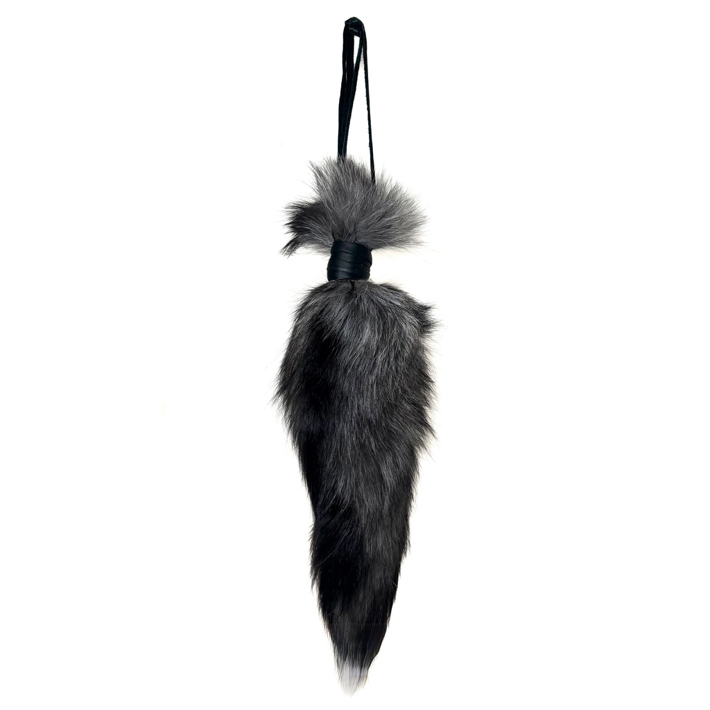SILVER FOX TAIL KEYCHAIN