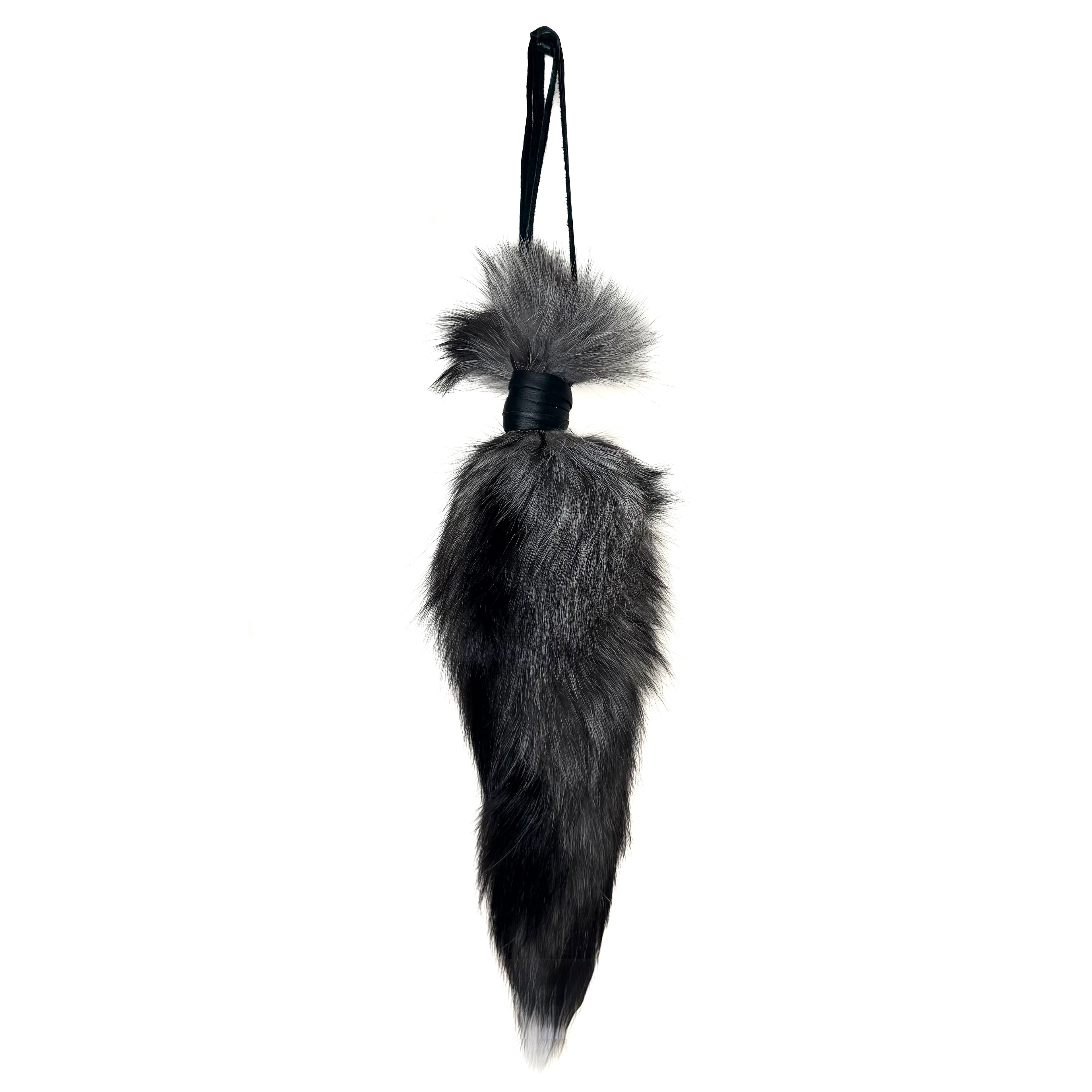 SILVER FOX TAIL KEYCHAIN
