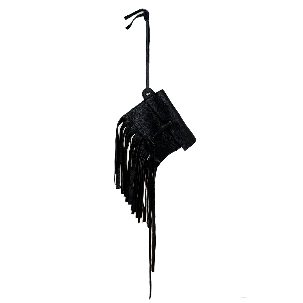 LEATHER FRINGE CARDHOLDER KEYCHAIN