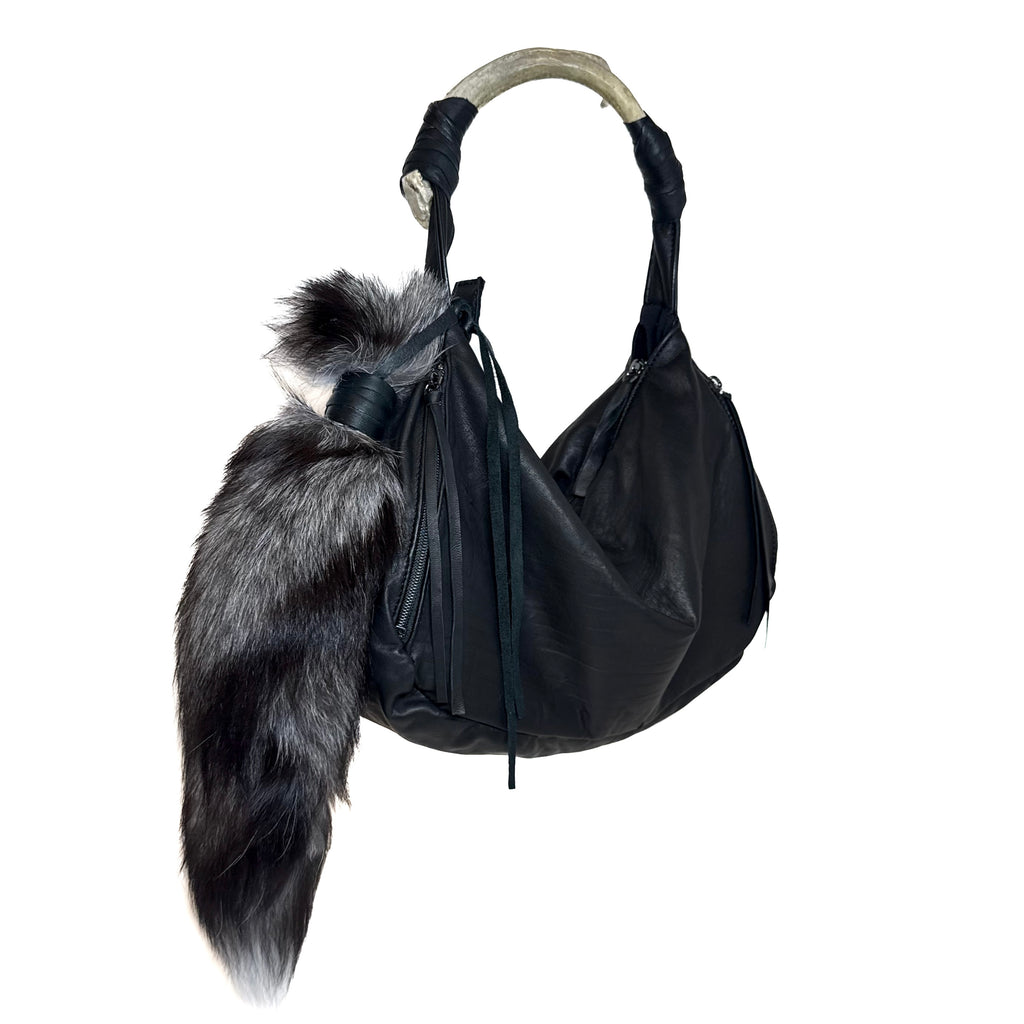 SILVER FOX TAIL KEYCHAIN