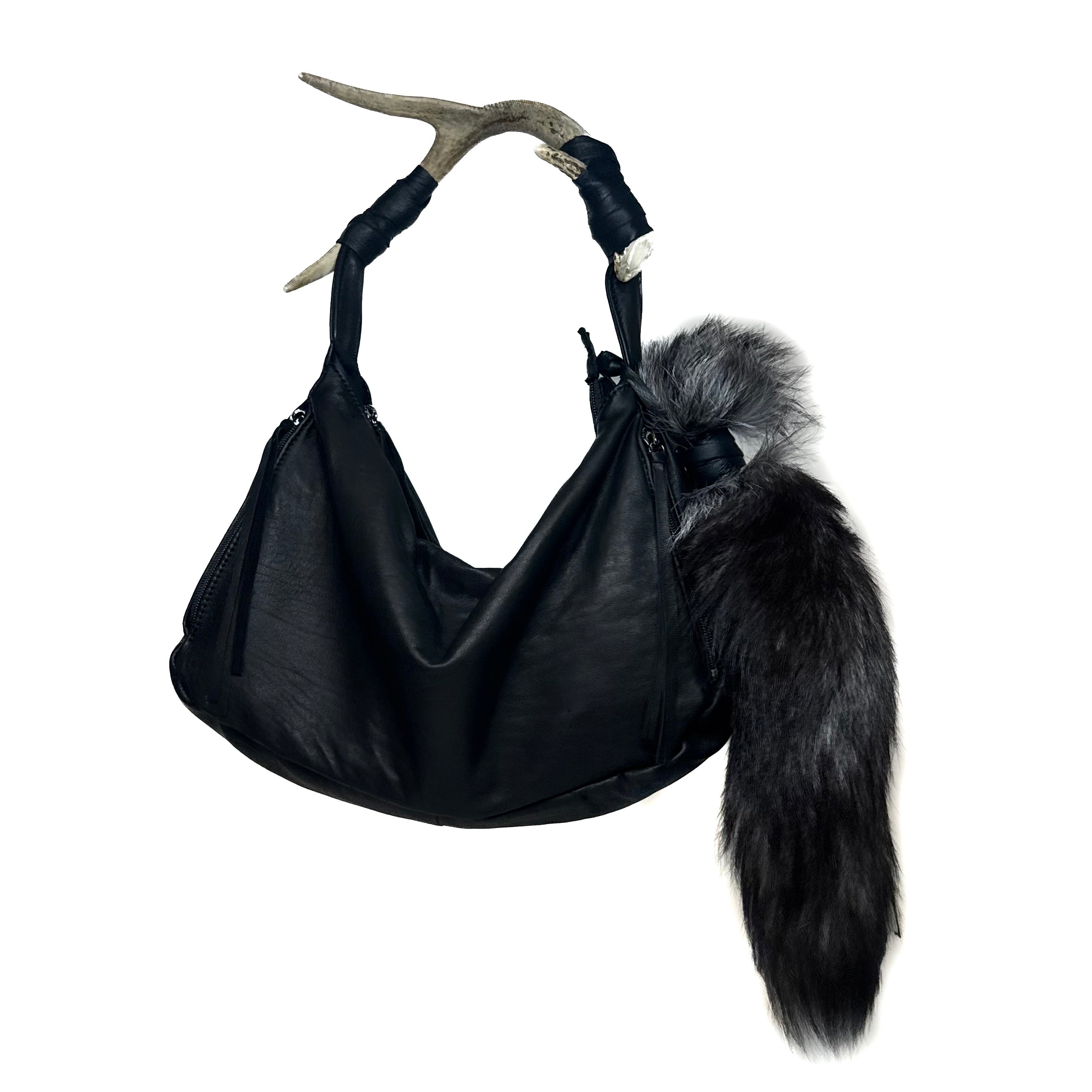 SILVER FOX TAIL KEYCHAIN