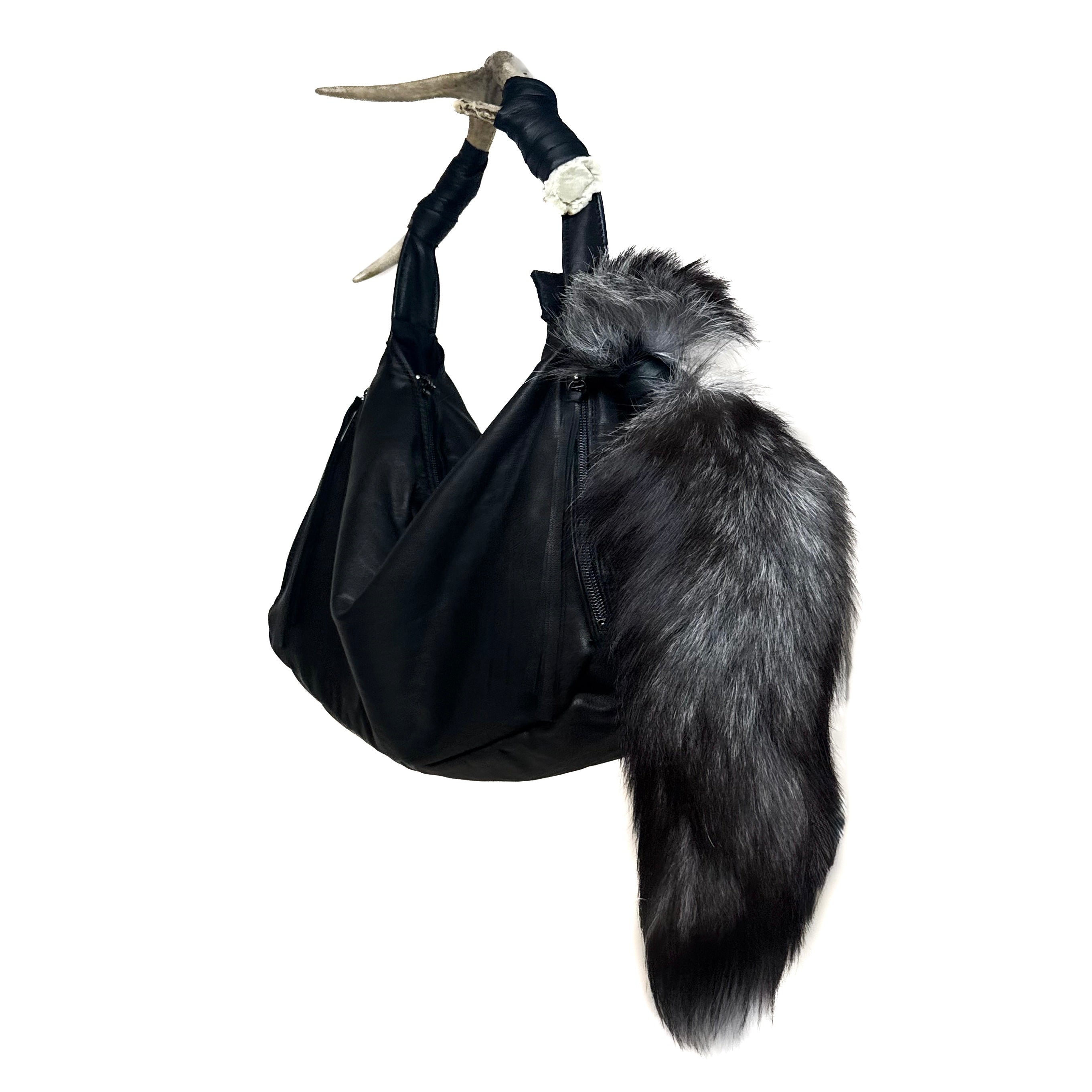 SILVER FOX TAIL KEYCHAIN