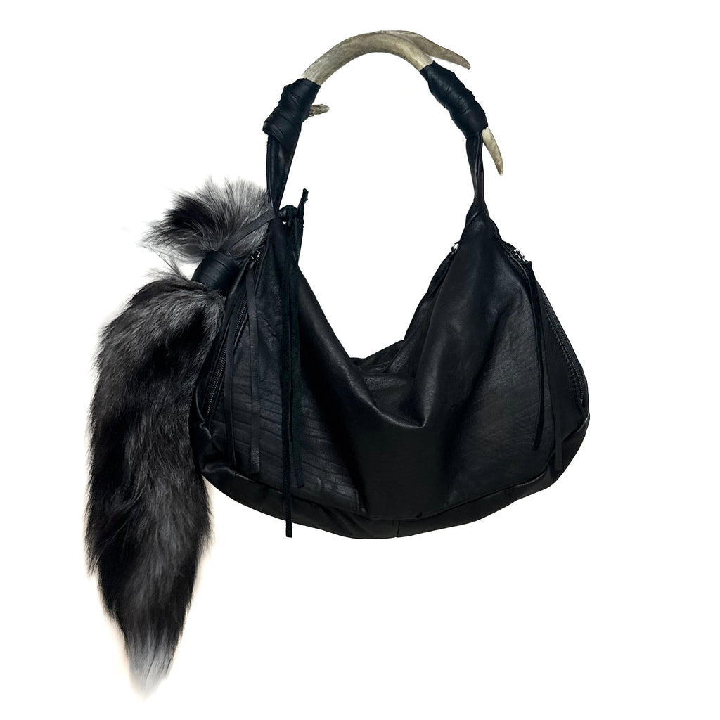 SILVER FOX TAIL KEYCHAIN
