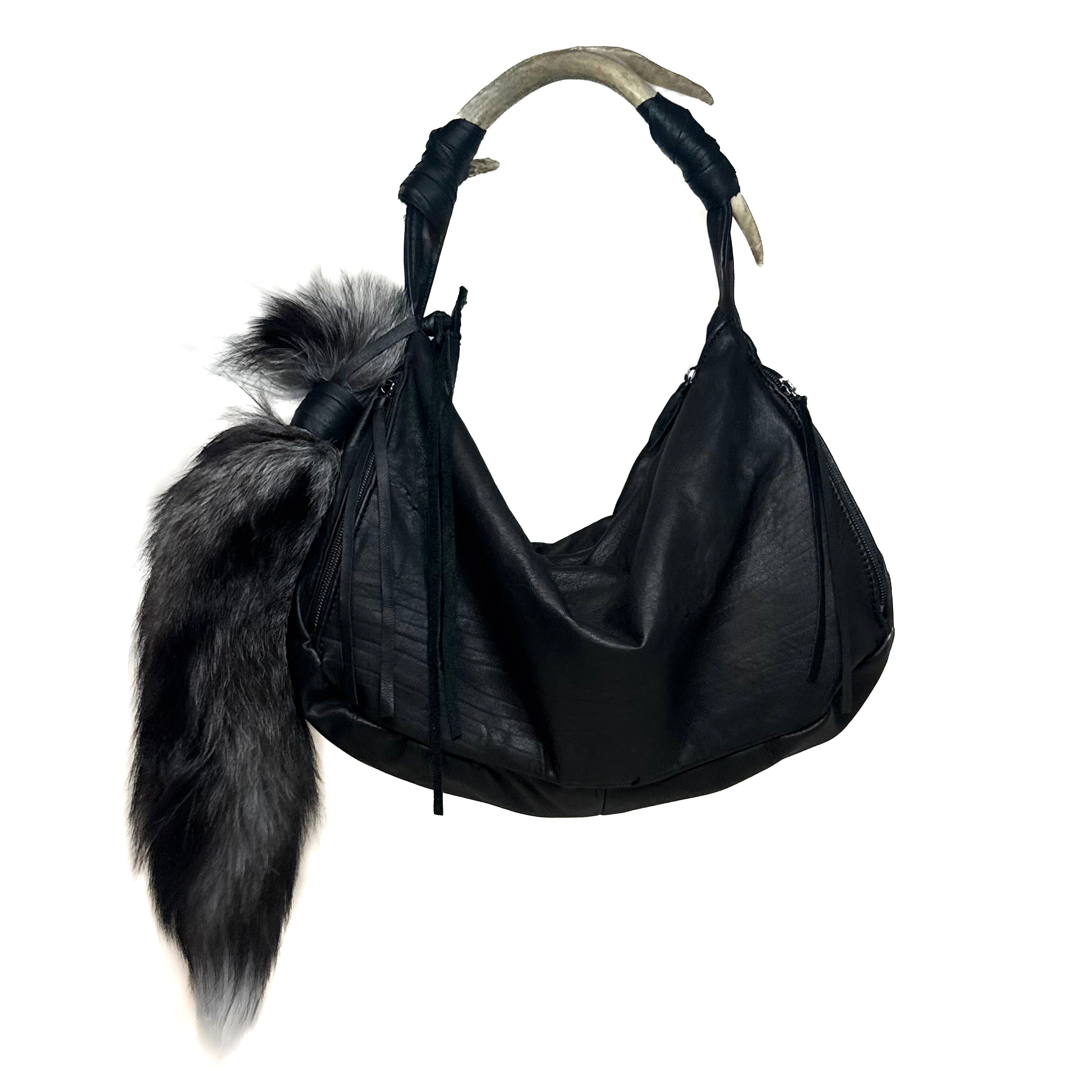 SILVER FOX TAIL KEYCHAIN