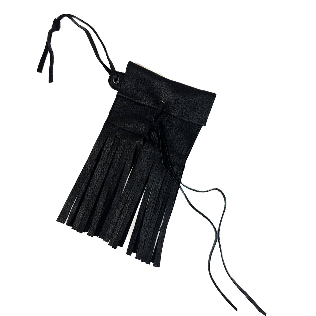 LEATHER FRINGE CARDHOLDER KEYCHAIN