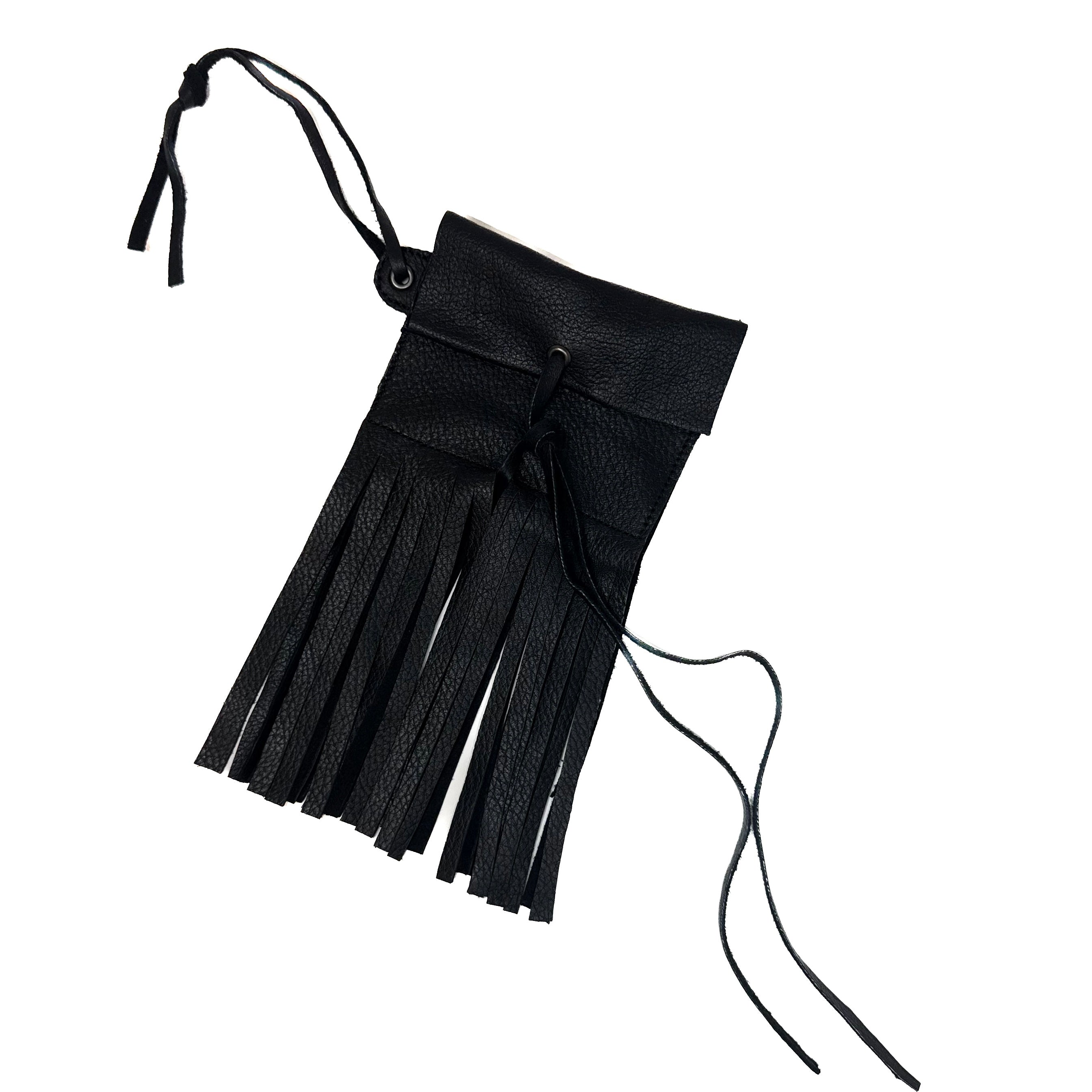LEATHER FRINGE CARDHOLDER KEYCHAIN
