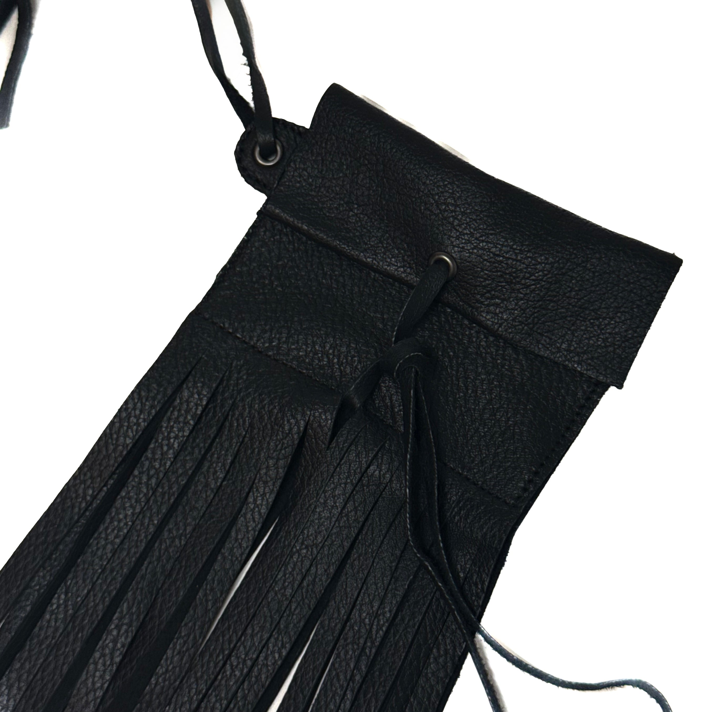 LEATHER FRINGE CARDHOLDER KEYCHAIN