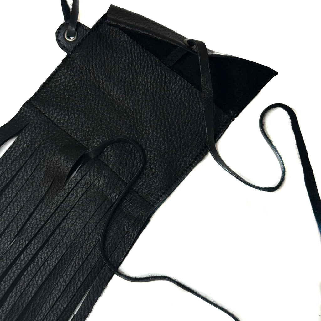 LEATHER FRINGE CARDHOLDER KEYCHAIN