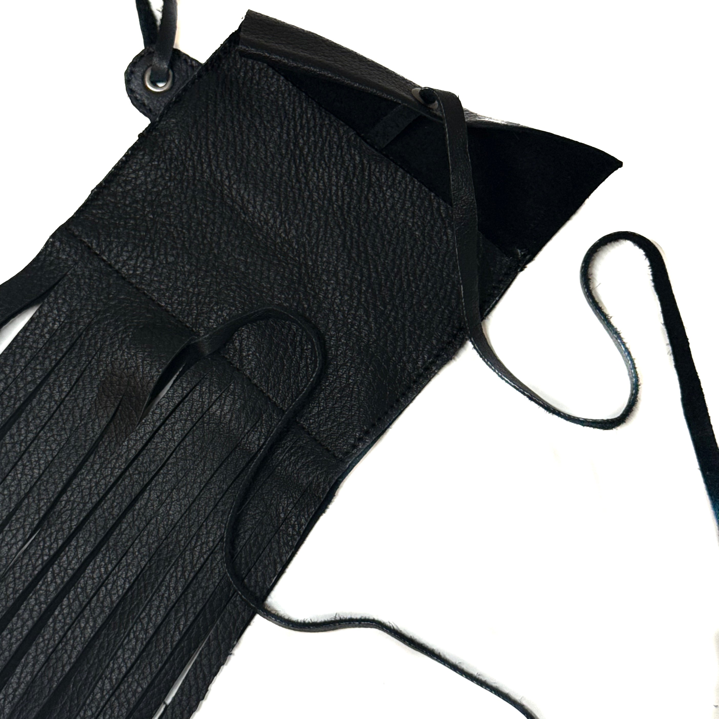 LEATHER FRINGE CARDHOLDER KEYCHAIN