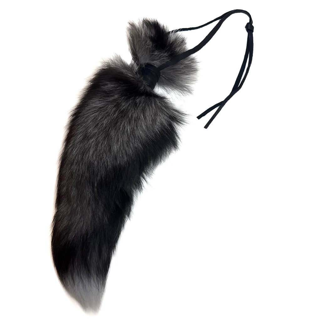 SILVER FOX TAIL KEYCHAIN