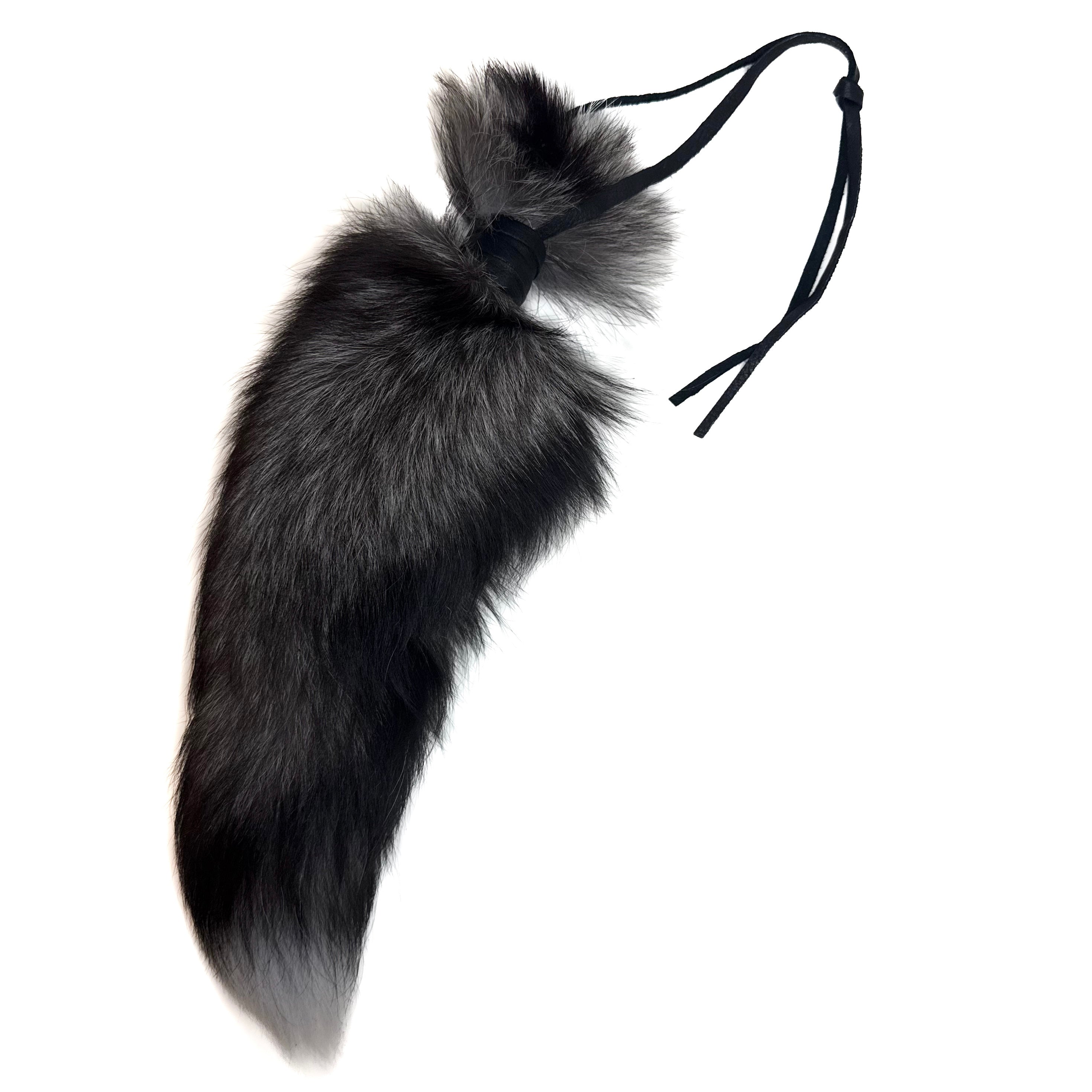SILVER FOX TAIL KEYCHAIN