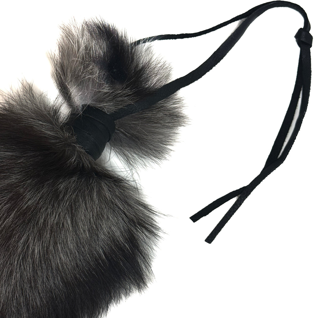 SILVER FOX TAIL KEYCHAIN