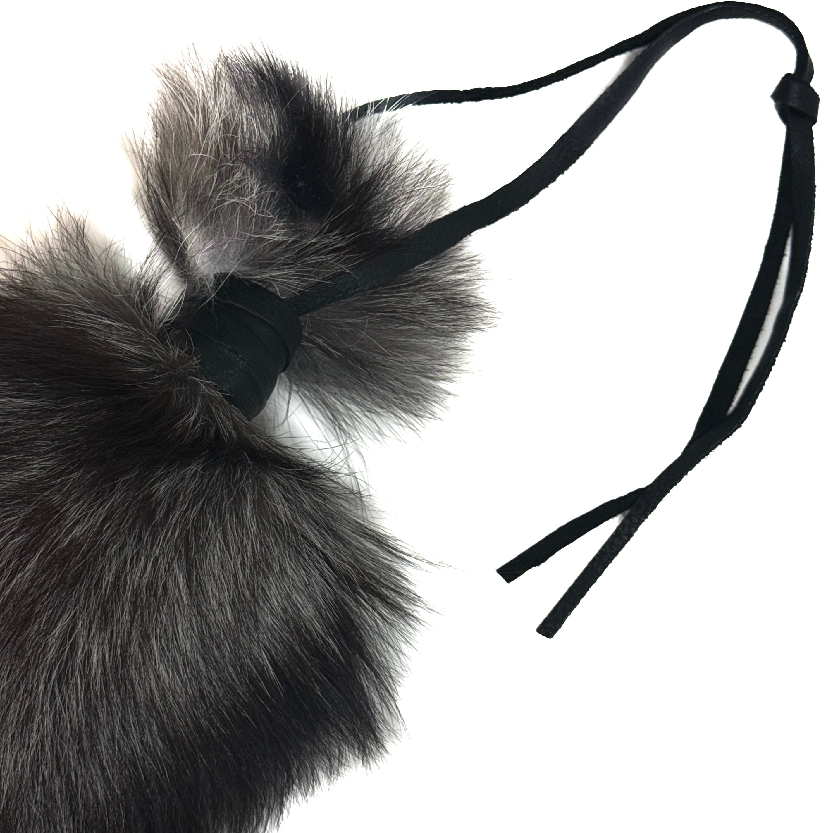 SILVER FOX TAIL KEYCHAIN